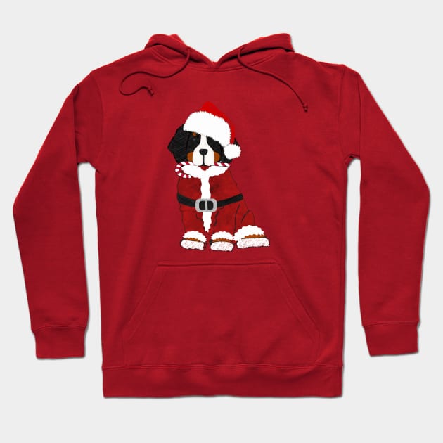 Christmas Bernese Mountain Dog Santa Claus Hoodie by EMR_Designs